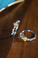 Load image into Gallery viewer, LUOWEND 18K White Gold Natural Yellow Diamond Ring for Women
