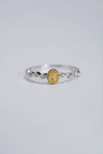 Load image into Gallery viewer, LUOWEND 18K White Gold Natural Yellow Diamond Ring for Women
