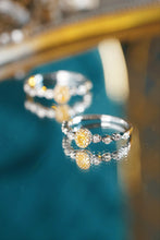 Load image into Gallery viewer, LUOWEND 18K White Gold Natural Yellow Diamond Ring for Women
