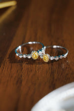 Load image into Gallery viewer, LUOWEND 18K White Gold Natural Yellow Diamond Ring for Women
