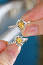 Load image into Gallery viewer, LUOWEND 18K White Gold Natural Yellow Diamond Ring for Women
