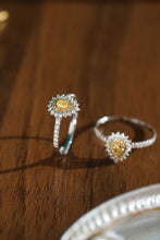 Load image into Gallery viewer, LUOWEND 18K White Gold Natural Yellow Diamond Ring for Women
