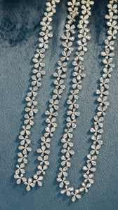 LUOWEND 18K White Gold Natural Diamond Necklace for Women