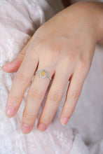 Load image into Gallery viewer, LUOWEND 18K White Gold Natural Yellow Diamond Ring for Women
