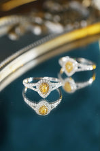 Load image into Gallery viewer, LUOWEND 18K White Gold Natural Yellow Diamond Ring for Women
