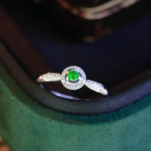 Load image into Gallery viewer, LUOWEND 18K White Gold Natural Jade Ring for Women
