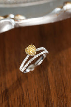 Load image into Gallery viewer, LUOWEND 18K White Gold Natural Yellow Diamond Ring for Women
