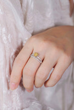 Load image into Gallery viewer, LUOWEND 18K White Gold Natural Yellow Diamond Ring for Women
