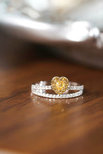 Load image into Gallery viewer, LUOWEND 18K White Gold Natural Yellow Diamond Ring for Women
