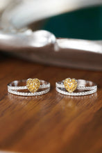 Load image into Gallery viewer, LUOWEND 18K White Gold Natural Yellow Diamond Ring for Women

