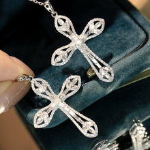 Load image into Gallery viewer, LUOWEND 18K White Gold Natural Diamond Necklace for Women
