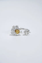 Load image into Gallery viewer, LUOWEND 18K White Gold Natural Yellow Diamond Ring for Women
