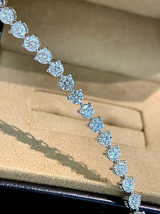 LUOWEND 18K White Gold 8.0carat Natural Diamond Bracelet for Women