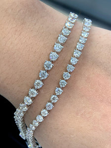 LUOWEND 18K White Gold 8.0carat Natural Diamond Bracelet for Women