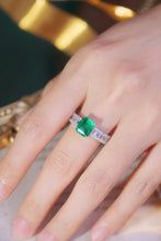 Load image into Gallery viewer, LUOWEND 18K White Gold Natural Diamond and Emerald Ring for Women
