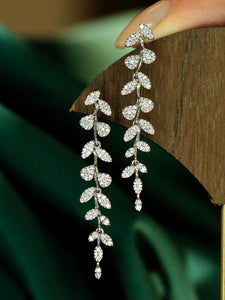 LUOWEND 18K White or Yellow Gold Natural Diamond Earrings for Women
