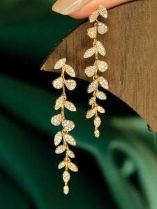 LUOWEND 18K White or Yellow Gold Natural Diamond Earrings for Women