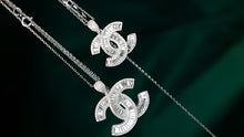 Load image into Gallery viewer, LUOWEND 18K White Gold Medium Size Natural Diamond Necklace for Women
