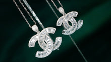 Load image into Gallery viewer, LUOWEND 18K White Gold Large Size Natural Diamond Necklace for Women

