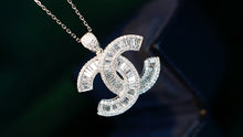 Load image into Gallery viewer, LUOWEND 18K White Gold Large Size Natural Diamond Necklace for Women
