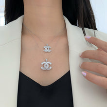 Load image into Gallery viewer, LUOWEND 18K White Gold Large Size Natural Diamond Necklace for Women
