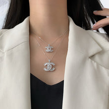 Load image into Gallery viewer, LUOWEND 18K White Gold Large Size Natural Diamond Necklace for Women
