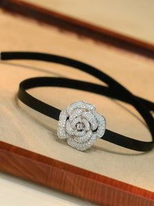 LUOWEND 18K White Gold Natural Diamond Pendant for Women