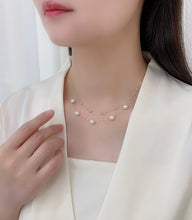 Load image into Gallery viewer, LUOWEND 18K Rose Gold Real Natural Pearl Necklace for Women
