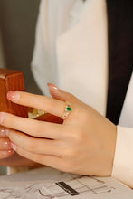 Load image into Gallery viewer, LUOWEND 18K Yellow Gold Real Natural Emerald Ring for Women
