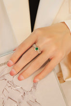 Load image into Gallery viewer, LUOWEND 18K Yellow Gold Real Natural Emerald Ring for Women
