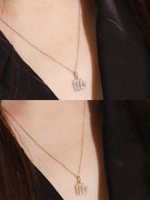 Load image into Gallery viewer, LUOWEND 18K White or Yellow Gold Natural Diamond Necklace for Women
