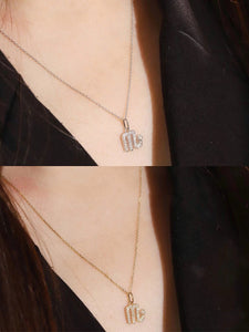 LUOWEND 18K White or Yellow Gold Natural Diamond Necklace for Women