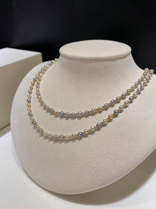 LUOWEND Real Natural Akoya Pearl Necklace for Women