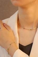 Load image into Gallery viewer, LUOWEND 18K Yellow Gold Real Natural Emerald Bracelet&amp;Necklace for Women
