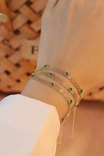 Load image into Gallery viewer, LUOWEND 18K Yellow Gold Real Natural Emerald Bracelet&amp;Necklace for Women
