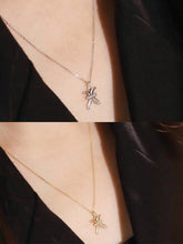 Load image into Gallery viewer, LUOWEND 18K White or Yellow Gold Natural Diamond Necklace for Women
