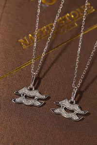 LUOWEND 18K White or Yellow Gold Natural Diamond Necklace for Women