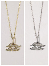 Load image into Gallery viewer, LUOWEND 18K White or Yellow Gold Natural Diamond Necklace for Women
