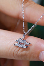 Load image into Gallery viewer, LUOWEND 18K White or Yellow Gold Natural Diamond Necklace for Women
