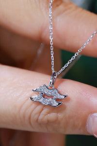 LUOWEND 18K White or Yellow Gold Natural Diamond Necklace for Women