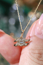 Load image into Gallery viewer, LUOWEND 18K White or Yellow Gold Natural Diamond Necklace for Women
