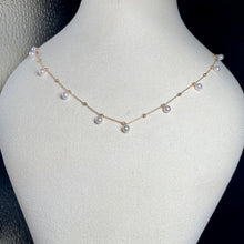 Load image into Gallery viewer, LUOWEND 18K Yellow Gold Real Natural Akoya Pearl Necklace for Women
