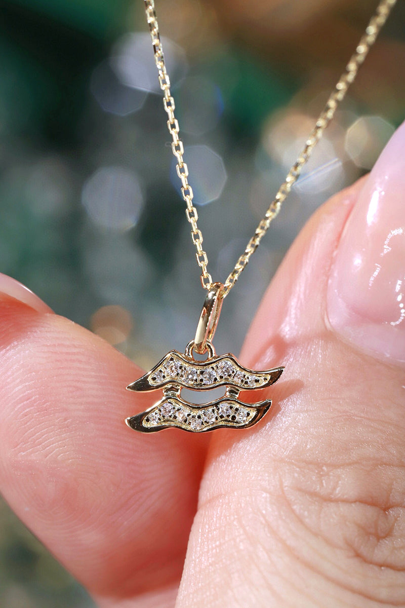 LUOWEND 18K White or Yellow Gold Natural Diamond Necklace for Women