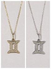 Load image into Gallery viewer, LUOWEND 18K White or Yellow Gold Natural Diamond Necklace for Women

