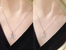 Load image into Gallery viewer, LUOWEND 18K White or Yellow Gold Natural Diamond Necklace for Women
