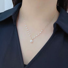 Load image into Gallery viewer, LUOWEND 18K Yellow Gold Real Natural Freshwater Pearl Necklace for Women
