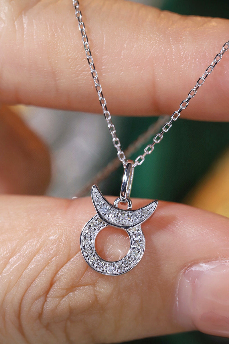 LUOWEND 18K White or Yellow Gold Natural Diamond Necklace for Women