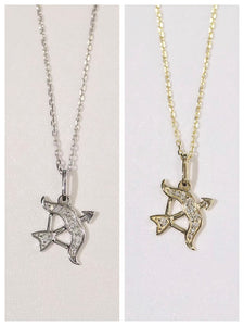 LUOWEND 18K White or Yellow Gold Natural Diamond Necklace for Women