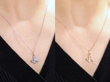 Load image into Gallery viewer, LUOWEND 18K White or Yellow Gold Natural Diamond Necklace for Women
