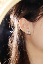 Load image into Gallery viewer, LUOWEND 18K White Gold Natural Diamond Earrings for Women
